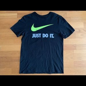 Nike Just Do It Neon Swoosh Logo T-Shirt (black)
